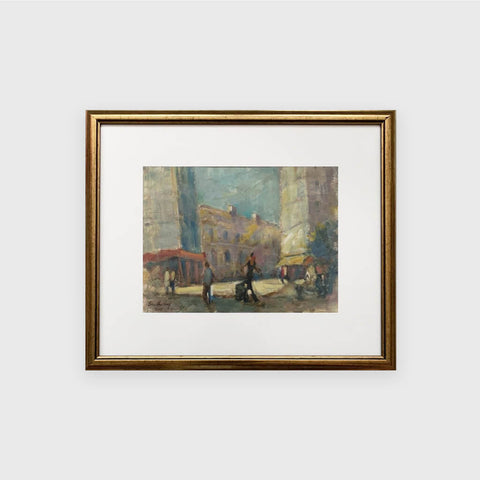 A Singapore Artist in Paris oil painting is an impressionist painting of a street scene in Paris.