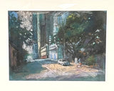 Pastel painting of Boon Tat Street in Singapore