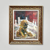 Image 28: Oil painting of the guardian lion in Beijing Imperial Palace by Singapore artist Low Hai Hong.