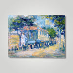It is an oil painting of a morning scene at Amoy Street by Singapore artist Low Hai Hong.
