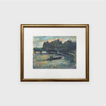 Oil painting of the River Seine in Paris at nightfall by Singapore artist Low Hai Hong.