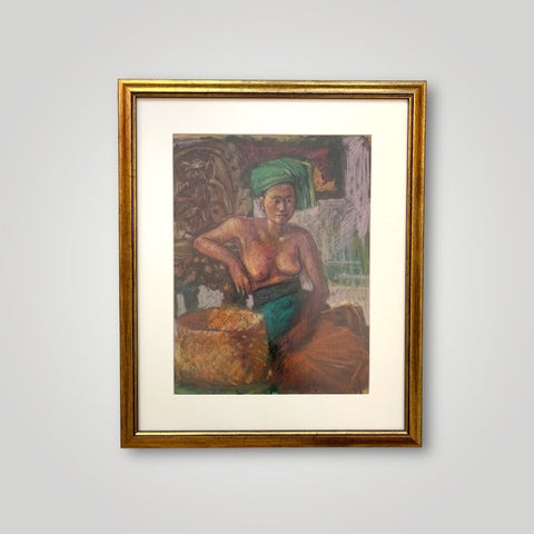 Nude painting of a Balinese lady.