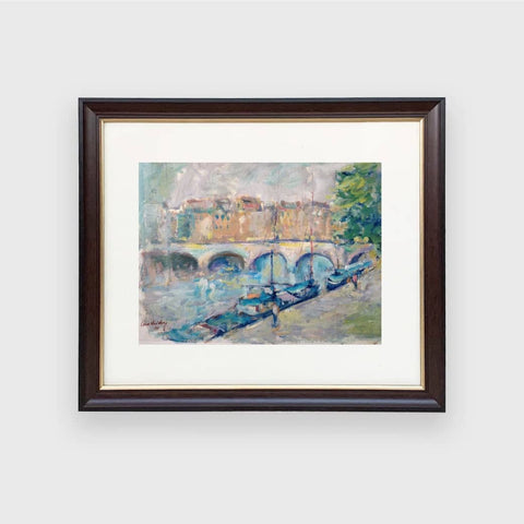 Oil painting of Pont Marie, a bridge in Paris, by Singapore artist Low Hai Hong.
