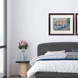The painting Pont Marie hanging in a bedroom.