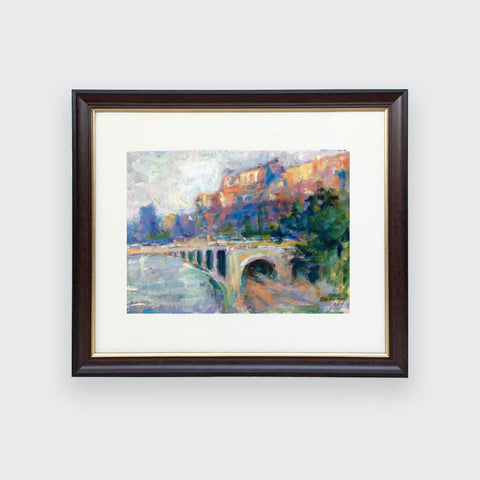 Pont du Carrousel is an oil painting of the bridge at the River Seine in Paris.