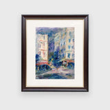 Streets of Paris I is an oil painting on paper of a street scene in Paris by Singapore artist Low Hai Hong.