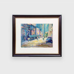 This is an oil on paper painting of Telok Ayer Street in Singapore.