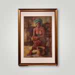 Pastel nude painting of a Balinese woman