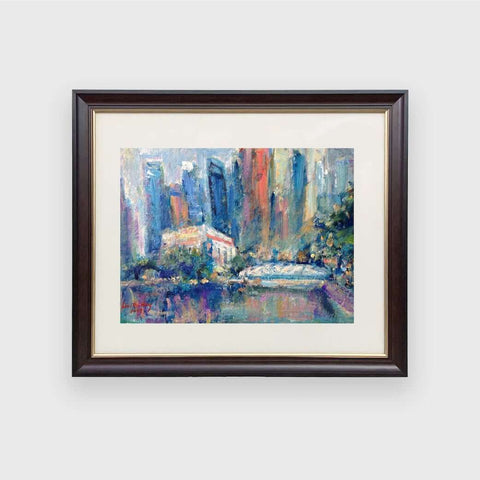 The Fullerton Hotel is an oil on paper painting of the Fullerton hotel in Singapore.
