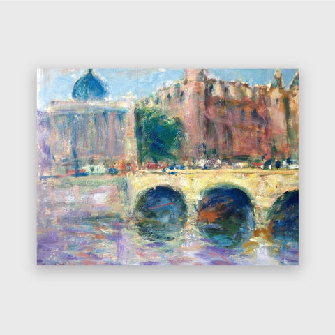The Glistening Bridge is an oil on paper painting by Singapore artist Low Hai Hong.