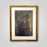 Pastel painting of three shadow puppets